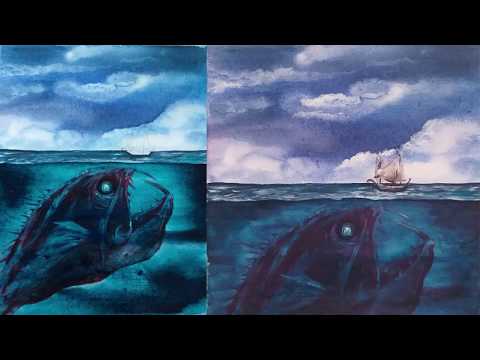 Deep Sea Monster | Watercolor Speedpainting