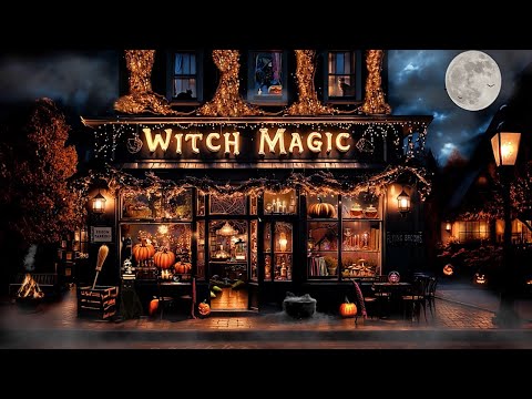 MAGIC WITCH SHOP AMBIENCE-POTIONS & SPELLS-BUBBLING CAULDRON-CRACKLING FIREPIT-ENCHANTED NIGHT SOUND