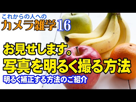 【カメラ雑学16】お見せします。写真を明るく撮る方法－明るく補正する方法のご紹介－