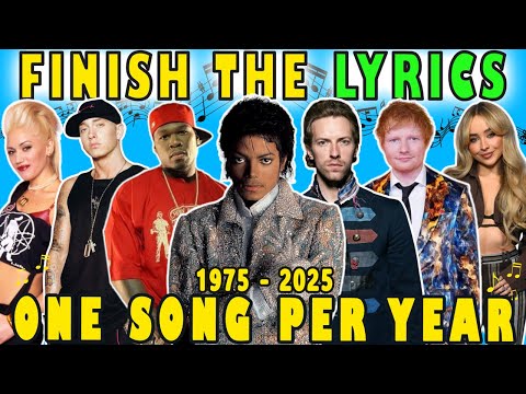 Finish the Lyrics 🎶 One Song per Year 1975 - 2025 Everyone knows | Music Quiz