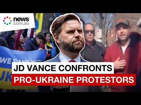 Vice-President JD Vance confronts Pro-Ukraine Protesters