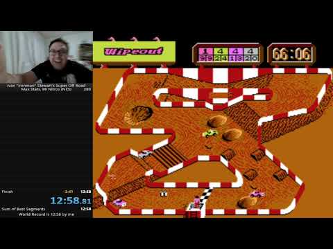 Ivan "Ironman" Stewart's Super Off Road NES speedrun in 12:58 (FORMER WORLD RECORD)