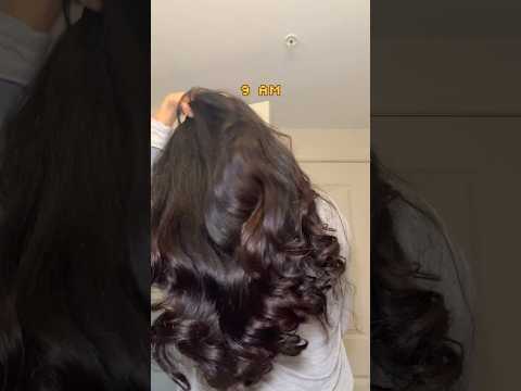 Large bouncy heatless curls using a pillowcase ✨ #heatlesscurls #largecurls #hairtutorial ￼