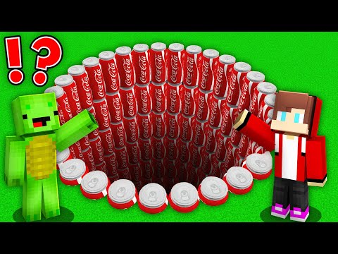 JJ and Mikey Found The DEEPEST COCA COLA PIT in Minecraft Maizen!