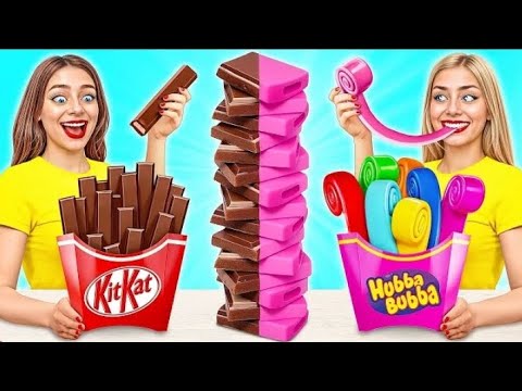 Bubble Gum vs Chocolate FoodChallenge | Funny Food Situations byChoco DO