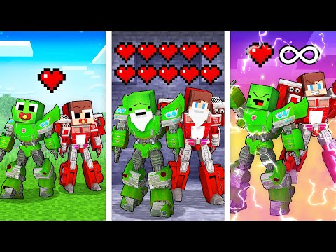 Transformers Mikey and JJ from BIRTH to IMMORTAL in Minecraft! (Maizen)