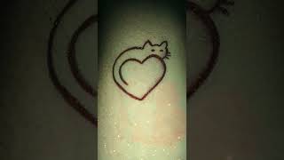 New trick heart tattoo idea ❤️| cat drawing | heart drawing | Tattooed Heart #shorts #viralvideo2022