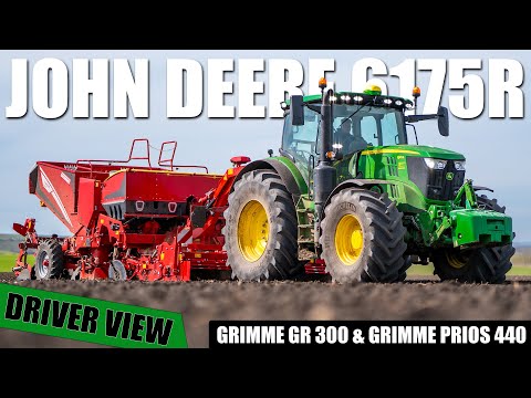 JOHN DEERE 6175R & Grimme GR 300 & Grimme Prios 440 | Planting potatoes | GoPro/driver view