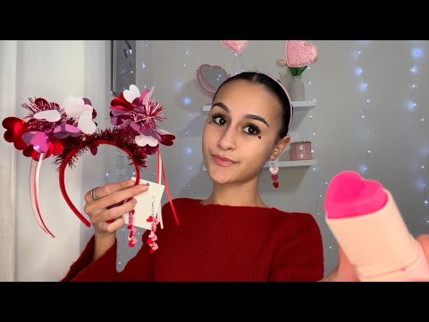 ASMR| Bestie gives you a MAKEOVER at the galentines ￼party !! 💌🐞