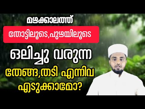 തോട്ടിലൂടെ ഒലിച്ചു വരുന്ന തേങ്ങ,തടി നമുക്ക് എടുക്കാൻ പാടുണ്ടോ ഉസ്താദെ?