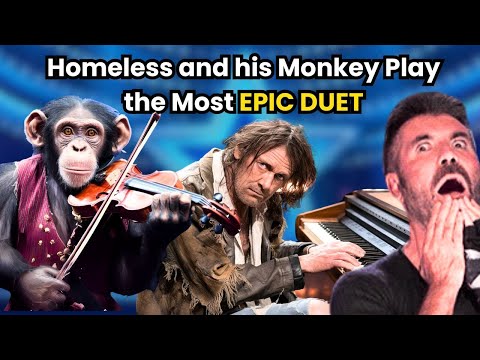 Homeless pianist & His Monkey Stun the World—Judges Can’t Believe Their Ears! (ai generated)