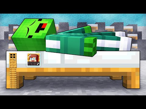 JJ Built a House inside Mikey’s BED in SQUID GAME in Minecraft (Maizen)