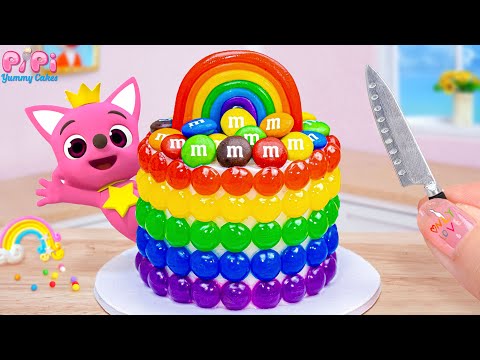 Adorable Mini M&M Cake💕How To Make Miniature Rainbow Chocolate Cake Tutorial Ideas🌈Pipi Yummy Cake