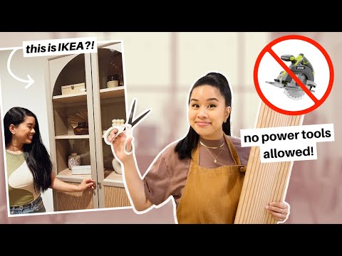 EPIC ARCH CABINET IKEA HACK! *NO power tools needed!* | RENTER-FRIENDLY! Seriously, I love it LOL