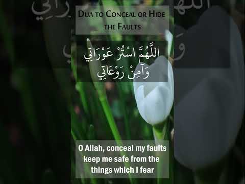 Dua to conceal or hide faults