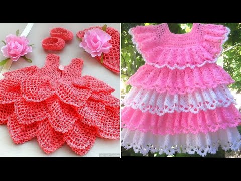 Crochet baby frocks design | knitting frock design | crochet baby outfits | crochet dress patterns