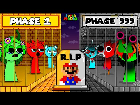 Incredibox Sprunki R.I.P Mario in Prison Phase 1 vs 9999: Sad Story 😢😢😢