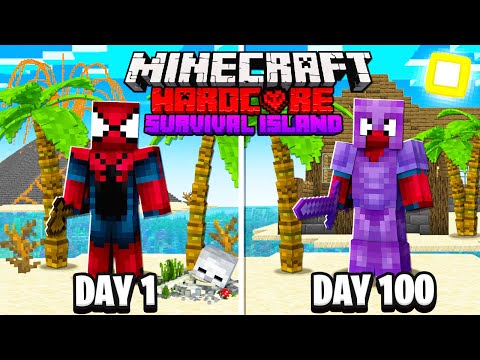 I Survived 100 Days on a DESERTED ISLAND in HARDCORE Minecraft...