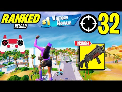 32 Elimination Solos "Ranked RELOAD” Gameplay Wins (Fortnite Chapter 6 PS4 Controller)