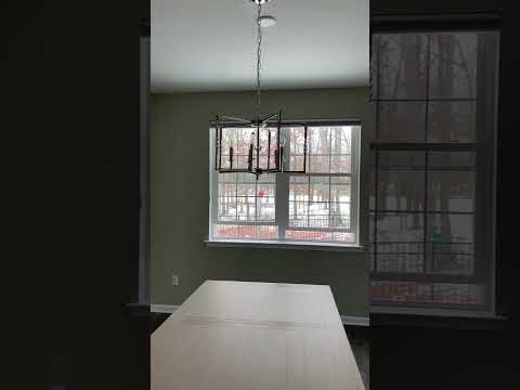 dining room project  #benjaminmoore eggshell finish Vale Mist 1494 ￼￼