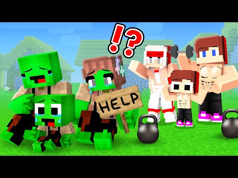 JJ Family Became Super Strong and Kick Mikey Family Out in Minecraft - Maizen