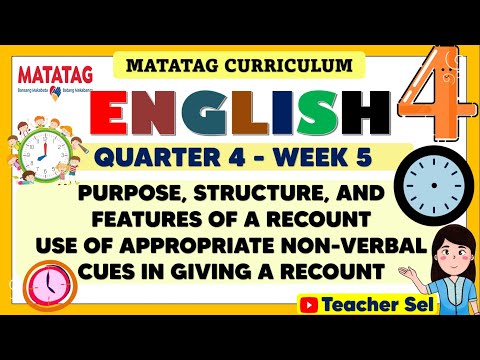 ENGLISH 4 QUARTER 4 WEEK 5 MATATAG - PURPOSE, STRUCTURE, AND FEATURES OF A RECOUNT