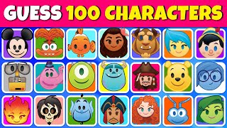 Guess 100 Disney Characters by Emoji in 3 seconds | Disney Quiz Challenge