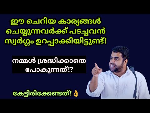 പടച്ചവൻ സ്വർഗ്ഗം ഉറപ്പാക്കിയ ചെറിയ കാര്യങ്ങൾ!? Ansar nanmanda islamic speech #ansarnanmanda