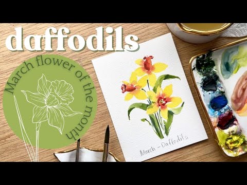 Watercolor Daffodils - March birth month flower